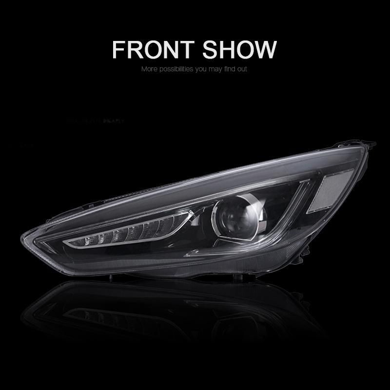 for Ford Focus 2015/2016/2017 Car Headlight Assembly LED Demon Eyes DRL Turn Signal Xenon HID Projector Lens
