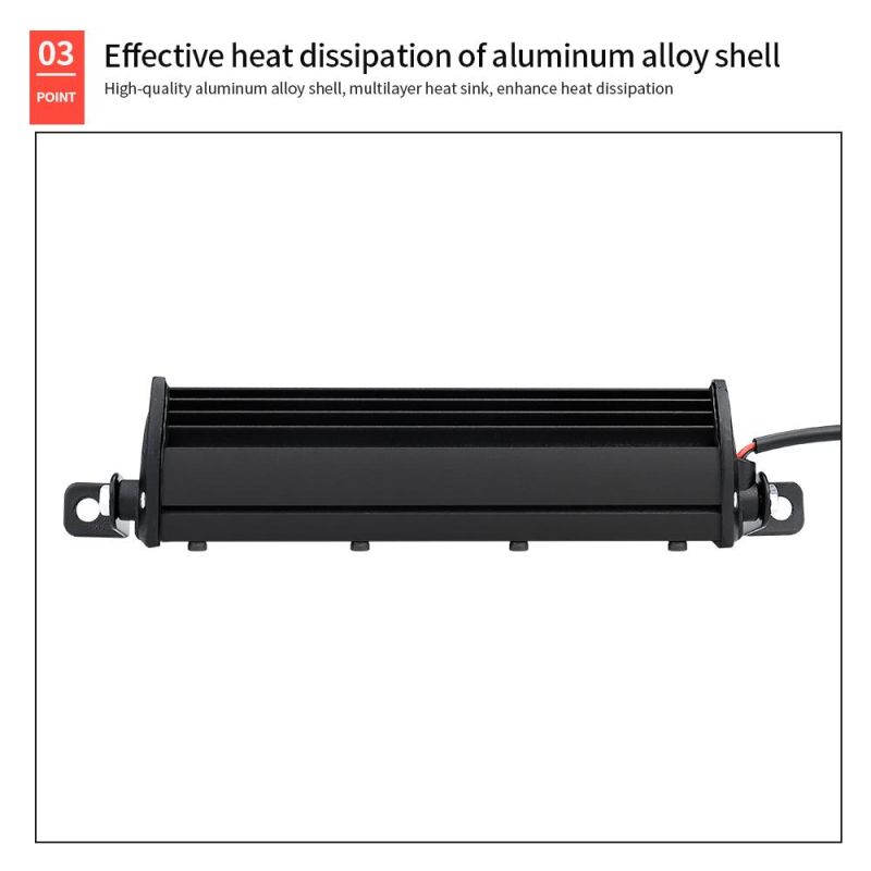 Dxz 3030 Light Bar 6000K Single Row 12-24V 18W 6LED Work Light Auto Parts Car Accessories Spotlight