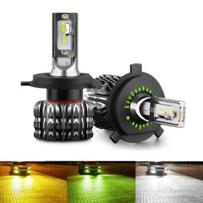 S2 C6 16000 Lumen Green Yellow White Fog LED Headlight Bulb H4 H7 880 No Fan Cooling H1 Hb3 9005 9006 H11 Auto Car K1 LED Headlight