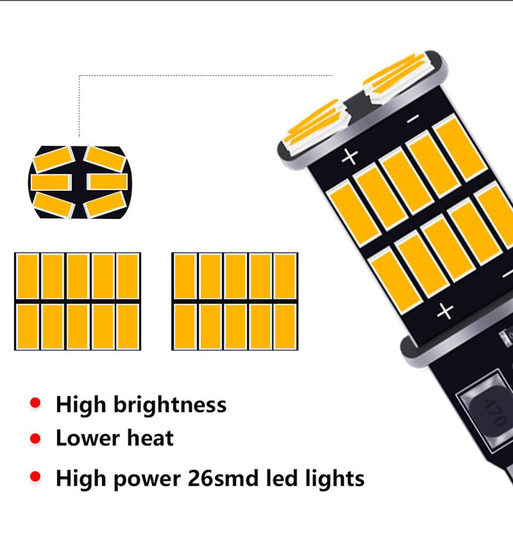 T10 Car Interior LED Light Bulb W5w 194 501 26SMD 4014 Chip Auto Side Wedge Lamp Instrument Lights Canbus