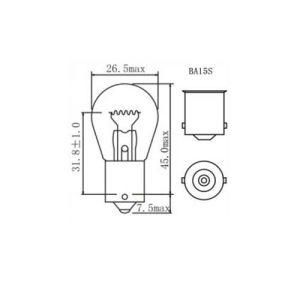 S25 P21W 12V 21W Bau15s High Quality Car Auto Lights Backup Fog Stop Tail Turn Headlight Bulbs Lamps Halogen for Car Bus and Truck