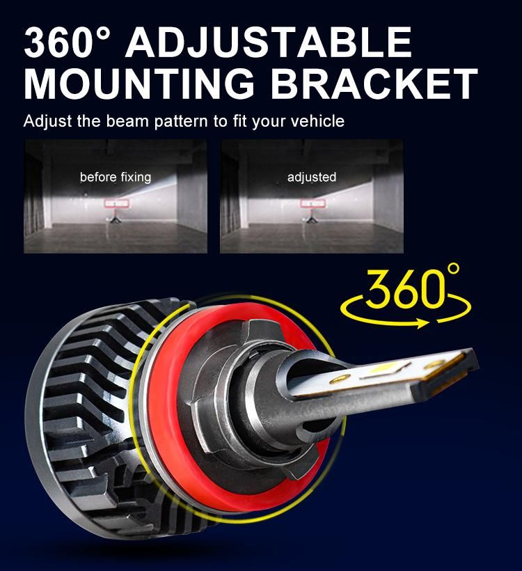 High Quality LED Gt3 Headlights 6000K 30W 12000lm IP68 9-32V H4 H1 9005 H13 LED Canbus LED Lamp Car Headlight Bulbs