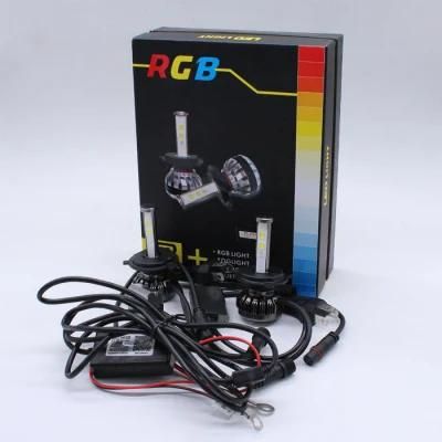 New Smartphone Control 36W Auto Car RGB LED Headlight H4
