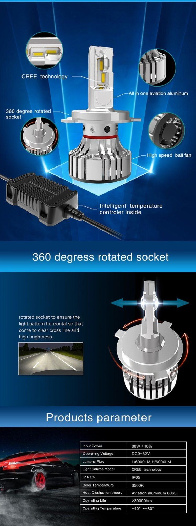 Car Auto Parts Bulb Auto LED Headlight H1 H11 H13 9006 F2 Canbus H4 LED H7 9005 LED Headlight Bulb