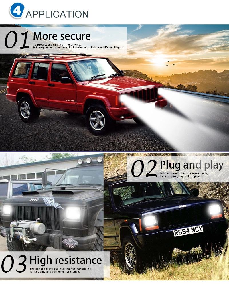 Hot Sale Car Light LED Light 12V 24 Volt High Low Beam Auto Parts 5X7 Square Offroad LED Headlight