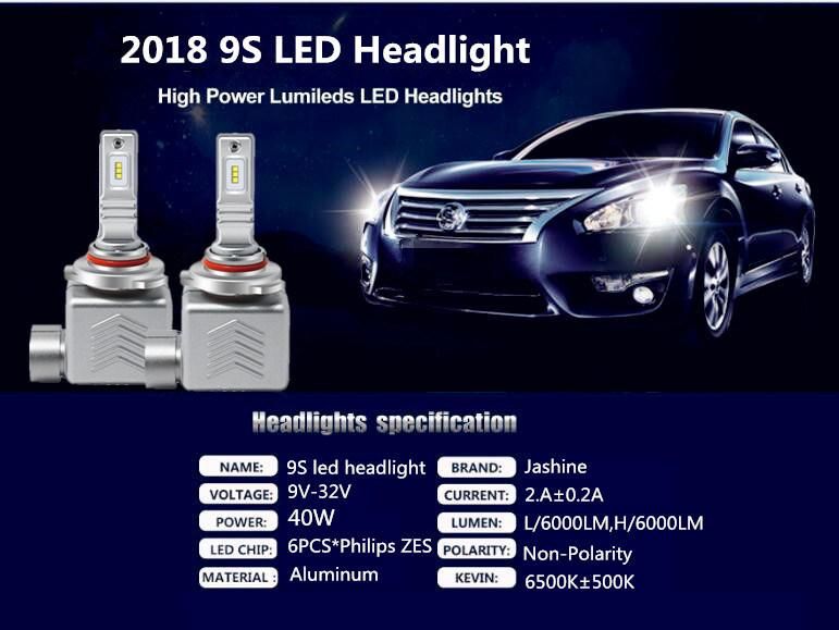 Hot Selling! ! 9s LED Auto Lights 40W 6500K IP6 LED Car Headlight 6000lm H4 H13 9004 9007