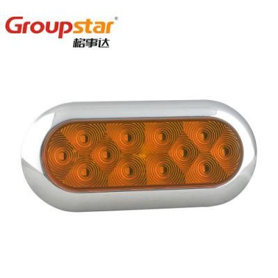 DOT SAE Approval UV PC 6&quot; Oval 24V 12V LED Signal Stop Tail Lamp for Truck Trailer Tail Lamp