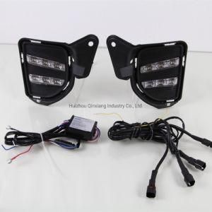 2PCS LED 12V ABS Car Fog Lamp DRL Daytime Running Light for Toyota Hiace 2014 2015 2016 2017 2018 with Turn Signal