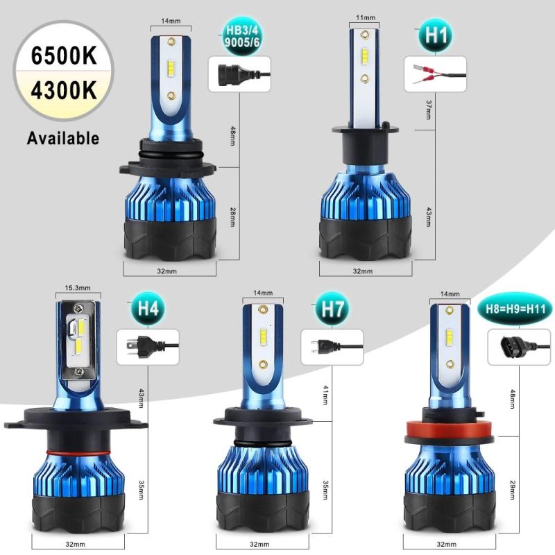 Auto Lamps Car LED Light Bulb H1 H3 H4 H7 H11 Hb3 Hb4 Car LED Headlight