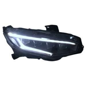 Honda 2016 Civic X Car LED Light Right Hand Drive 4 Lens LED Headlight with Demon Eye