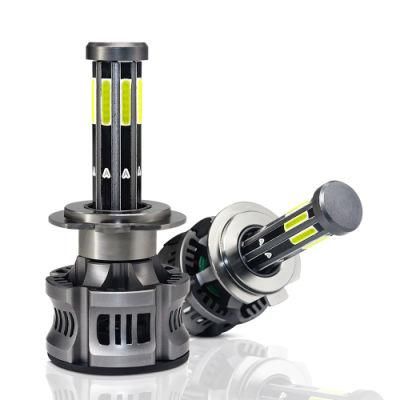 High Power 8 Sides LED Car Headlights 150W 16000lm 9-32V 6000/6500K H4 H1 H7 9006 Csp Chip LED Bulb Auto Fog Light Car Headlight Canbus