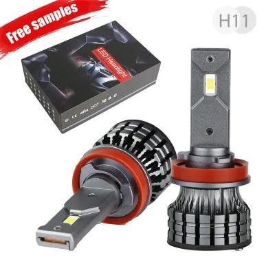 V11n Car LED Headlight Bulb H11 LED High Power 5500lumen Fan Cooling Car Headlight Bulb