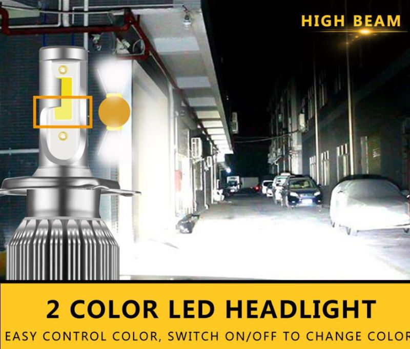 Hot Selling C6 Puls Dual Color H3 Headlight Bulb LED Car Headlight 5000lm 3000K 6000K