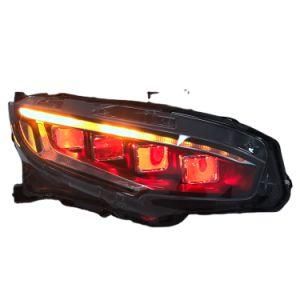 2016 Honda Civic X LED Headlight Right Hand Drive 4 Lens Auto Lamps with Demon Eye