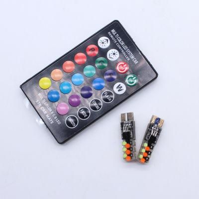 New Multi Color RGB T10 194 168 W5w LED Interior Reading Light Bulbs 6SMD 5050 Strobe Flash 16 Colors with Remote Control