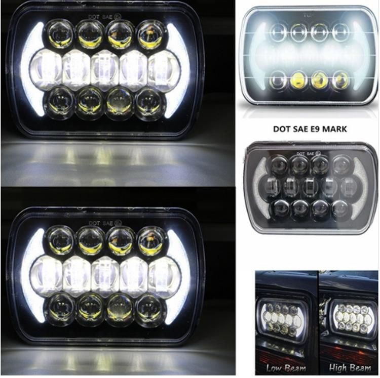 105W 7X6 5X7 Inch White DRL High Low Beam Sealed Beam LED Headlight