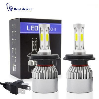 The Cheapest S2 Car Headlight 72W 8000lm 9--32V COB Chip 6000K LED H4 H7 H11 9005 Car Headlight Bulbs Auto Lamps