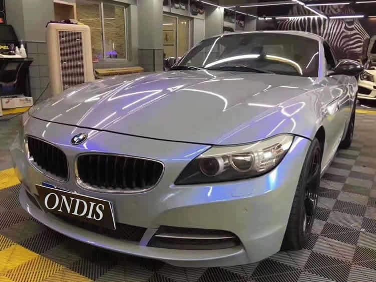 New Product High Glossy Chameleon Candy Grey to Blue Vinyl Car Body Sticker