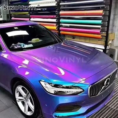 SINOVINYL Super Stretch Blue Purple Chameleon Electro Car Wrap Film Vinyl