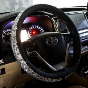 Luxury Girly Rhinestone Diamond Leather Steering Wheel Cover