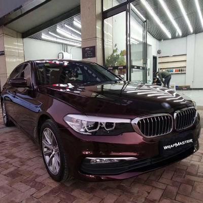 Tsautop 1.52*18m Super Gloss Metallic Black Rose Car Vinyl Wrap Auto Body PVC Sticker
