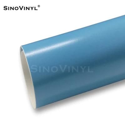 SINOVINYL Hot Sale Super Stretch Matte Satin Metallic Metal Silver Color Car Changing Wrapping Vinyl Film