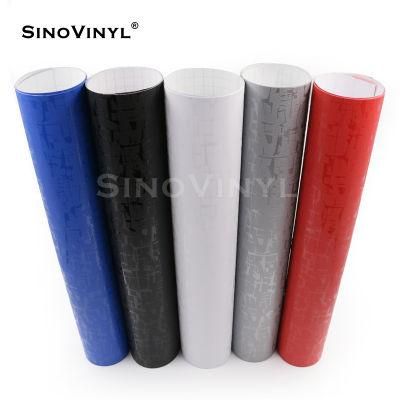 SINOVINYL 5FTx98FT Manufacturer Supply 3D Pattern Gold Color Car Stickers Paper Roll