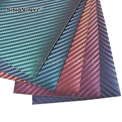 SINOVINYL Car Decals Advertise Stickers Blue PVC Film Carbon Fiber Chameleon Car Wrapping Vinyl
