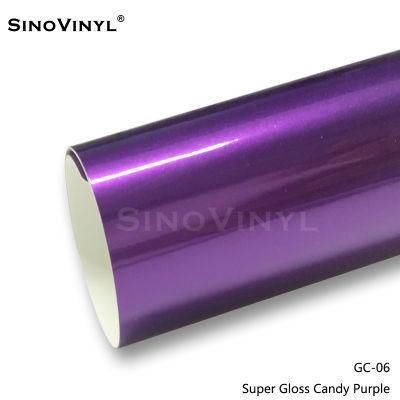 SINOVINYL Factory Price Vinyl Stickers Car Wrap Hot Color For Paint Change Super Glossy Candy Colored Glitter Body Car Wrap Sticker