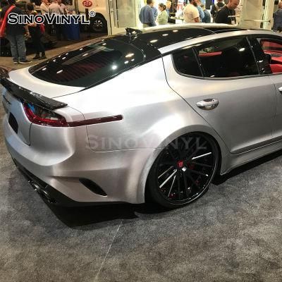 SINOVINYL Air Bubble Free Electro Metallic Brushed Black Wrapping Car Full Body