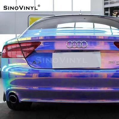 SINOVINYL Good Quality PVC Decoration Free Sample Removable Chrome Rainbow Wrap Stickers Car Body