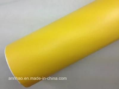 Annhao Self Adhesive Waterproof Yellow Color PVC Film Bubble Free Vinyl for Vehicle Wrap Matte