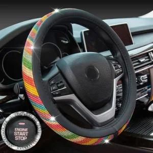 Rhinestone Car Steering Wheel Cover 38cm Crystal Steer Wheel Covers