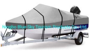 Waterproof 800d Boat Cover for V-Hull Runabouts Outboards and I/O Bass Boats, Trailerable Boat Cover with Motor Cover