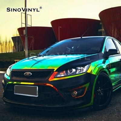 SINOVINYL Popular Car Film Mysterious Chrome Rainbow Wrap Sticker Auto Vinyl Decal Car Wrapping Vinyl