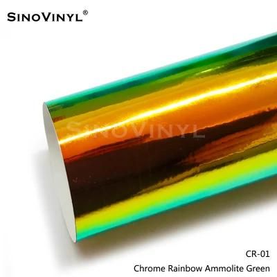 SINOVINYL Super Stretch Holographic Rainbow Film Car Wrap Vinyl Low Initial Tack Car Sticker Color Vinyl