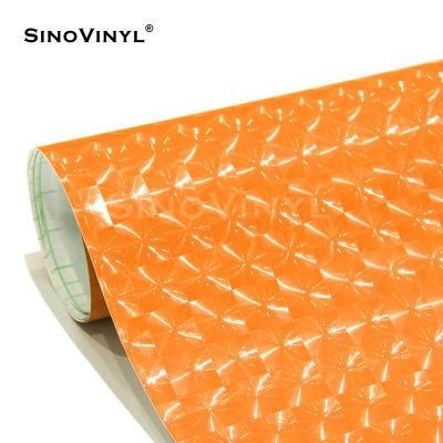 SINOVINYL Wholesale Price Air Bubble Free 3D Orange Vinyl Auto Film Car Wrapping Stickers Paper