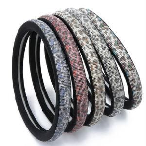 Luxury Girly Rhinestone Diamond Leather Steering Wheel Cover