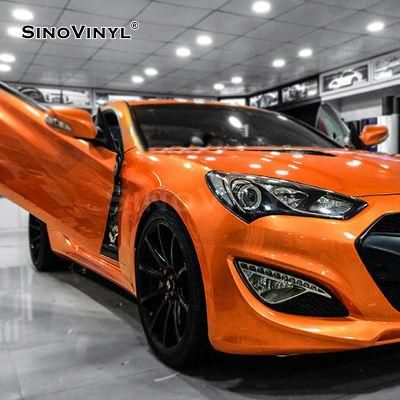 SINOVINYL PVC Air Bubble Free Film Chrome Gloss Red Quick Delivery New Reflective Wrap Vinyl