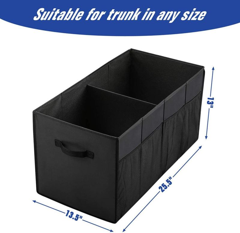 Car Trunk Organizer for SUV, Expandable Large Capacity, Sturdy Cargo Trunk Storage Organizer, Non Slip Bottom