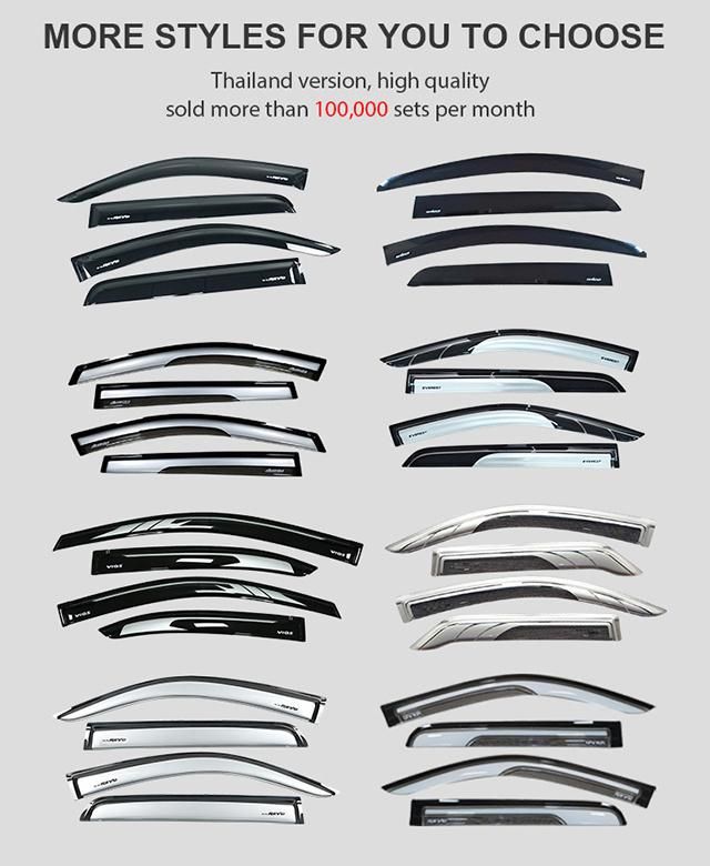New Injection PMMA Black Weathershield Sun Visors for 2016-2019 Fortuner