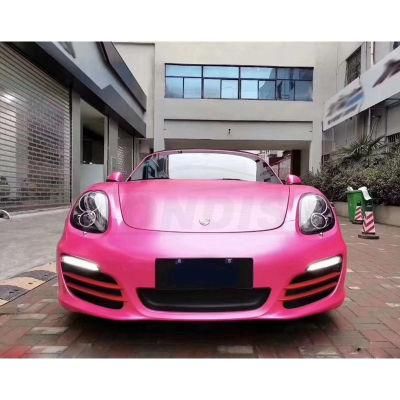 Ondis New Product Air Bubble Free Matt Chrome Vinyl Pink Color Car Cover Body Sticker