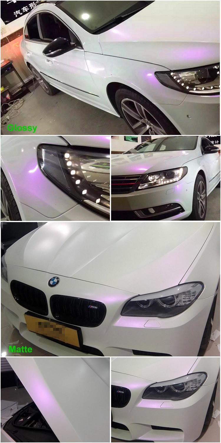 Car Stickers Bubble Air Free Release Matte Pearl White Chameleon Vinyl Wrap