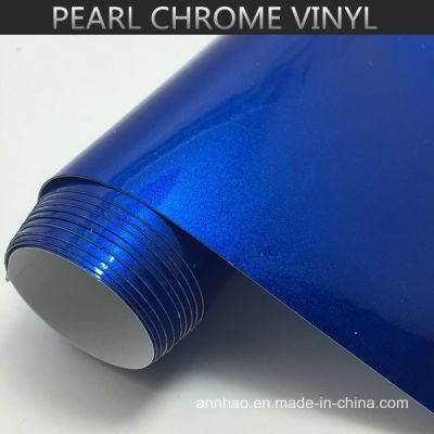 Annhao Good Sretchability Film Glossy Blue Pearl Chrome Car Stickers Foil