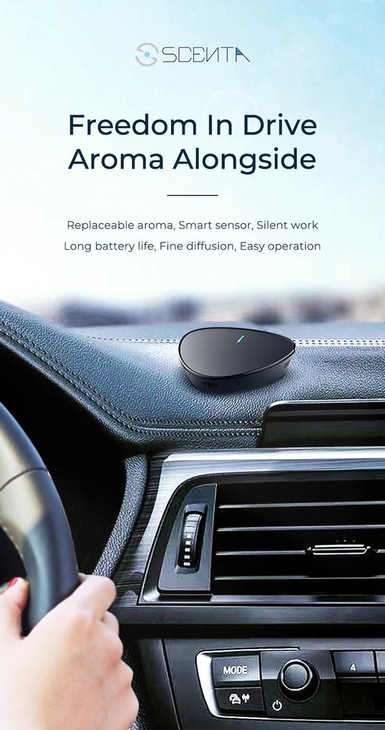 Scenta Private Label Car Scent Smart Diffuser Long Lasting Mist Maker Perfume Fragrance Oil Aroma Diffuser Car Air Freshener