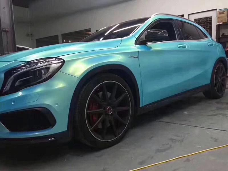 Magic Gold Blue Chameleon Vinyl Film Body Sticker
