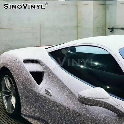 SINOVINYL Super Diamond Glitter Super Sparkle Stone Glitter Matte Self Adhesive Sticker Vinyl Car Wrap Vinyl Sticker