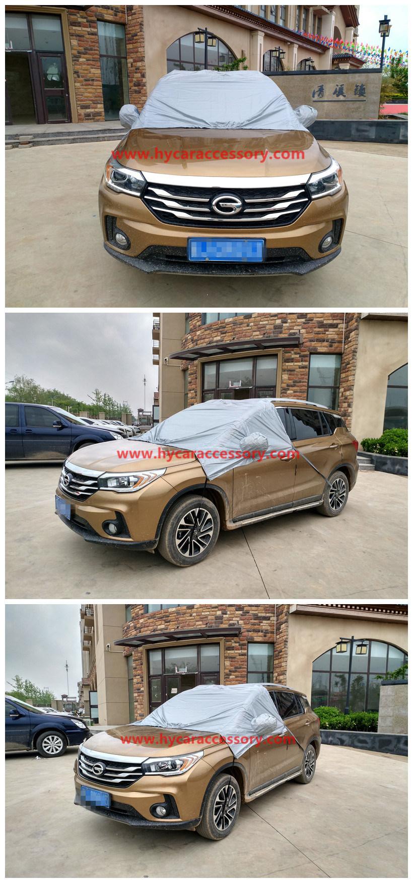Outdoor Gray Waterproof Sunproof SUV Sedan Half Auto Car Cover