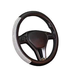 Crystal PU Leather Bling Bling Rhinestones Steering Wheel Cover