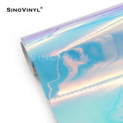SINOVINYL Holographic Rainbow Mirror Chrome Car Wrap Vinyl Stickers